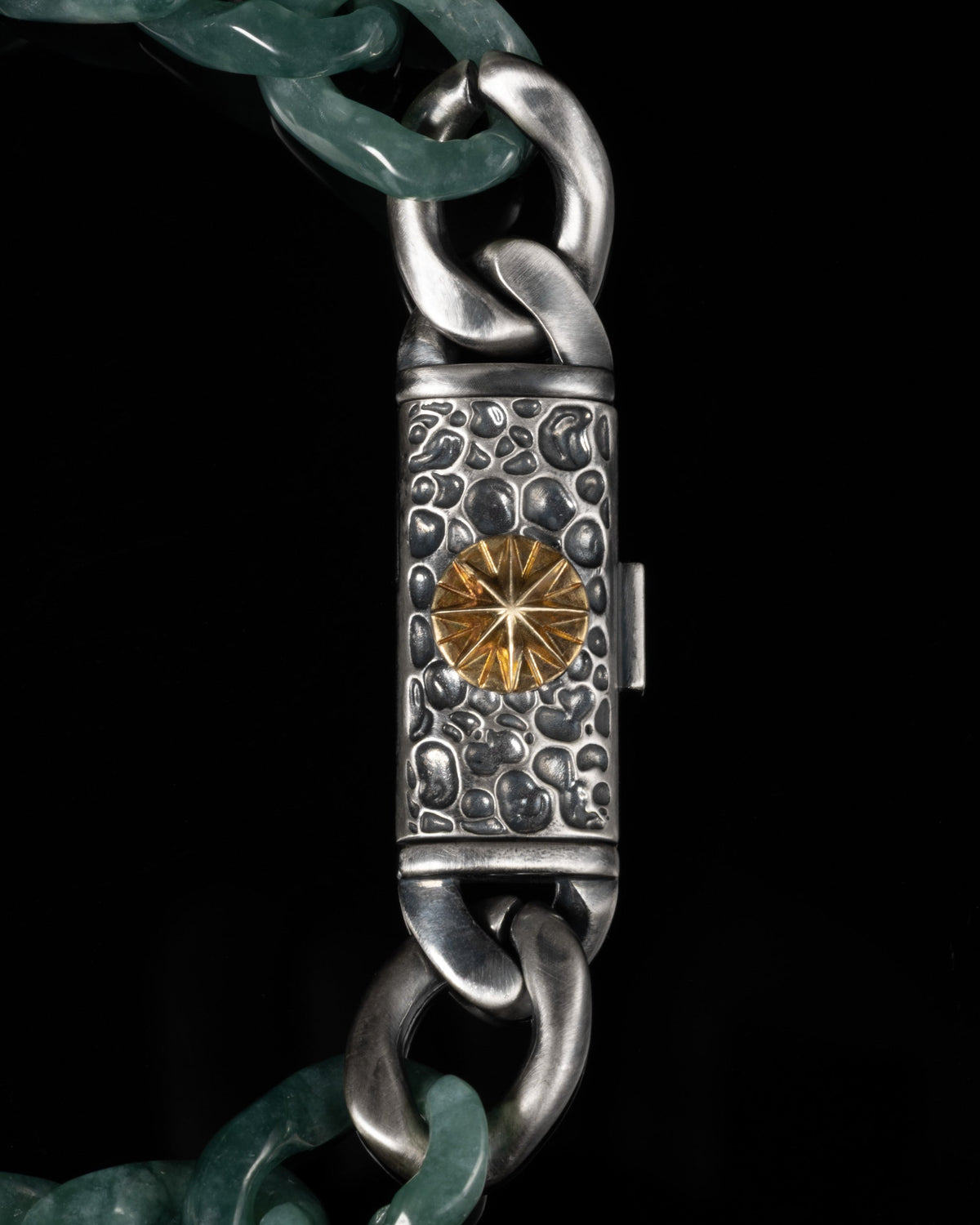 Classic Cuban Link Chain Bracelet In Jelly Green Mayan Jade - Luzari