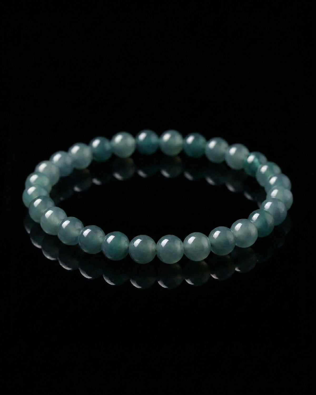 Classic Beads Bracelet In Blue Guatemalan Jade - Luzari