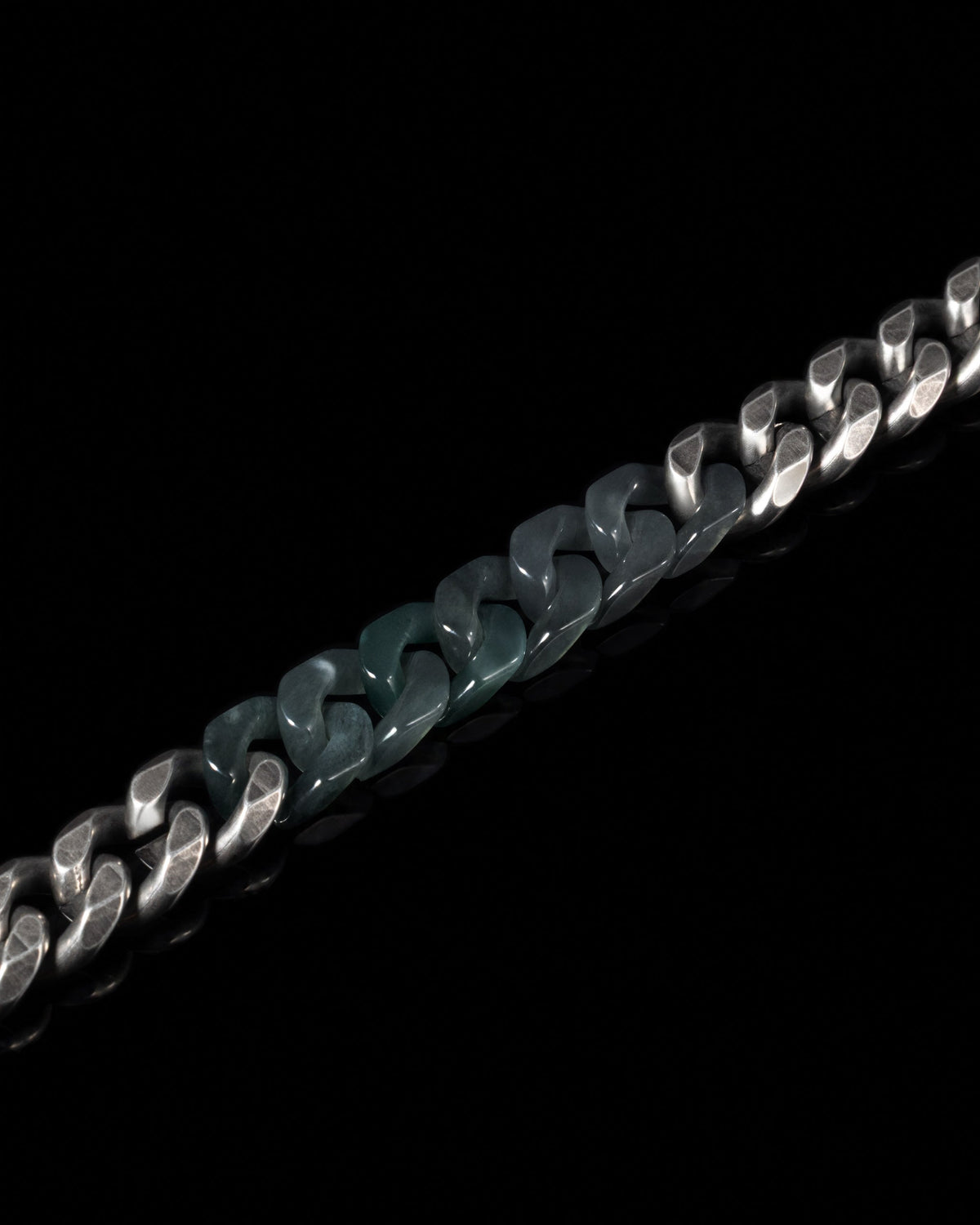 Jade links, up close