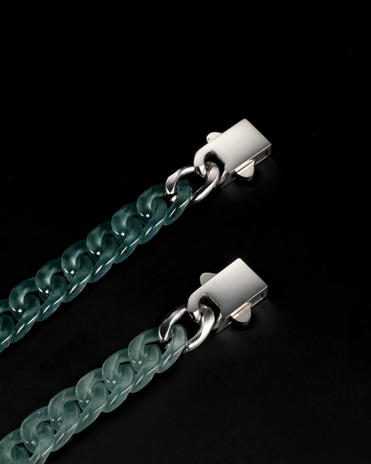Classic Cuban Link Chain Bracelet In Top Icy Green Guatemalan Jade - Luzari