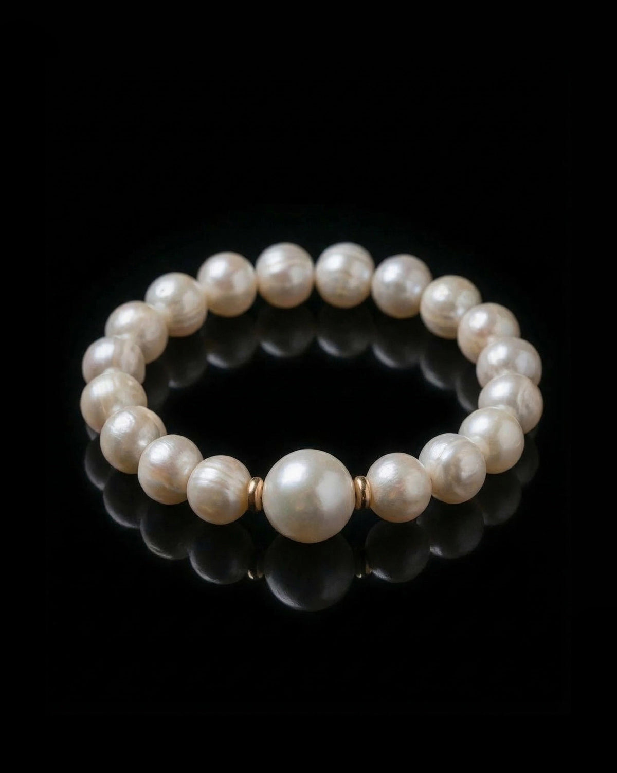 Focal Bead Bracelet In Pearl - Luzari
