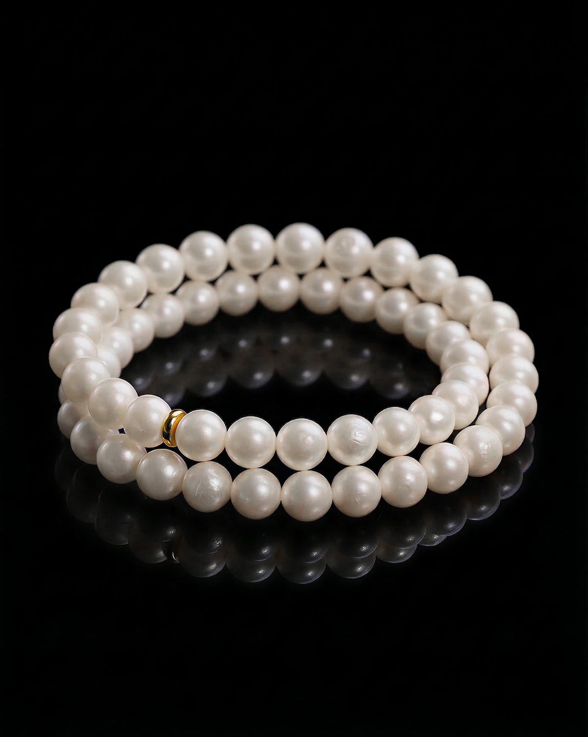 Multi Wrap Beads Bracelet In Pearl - Luzari