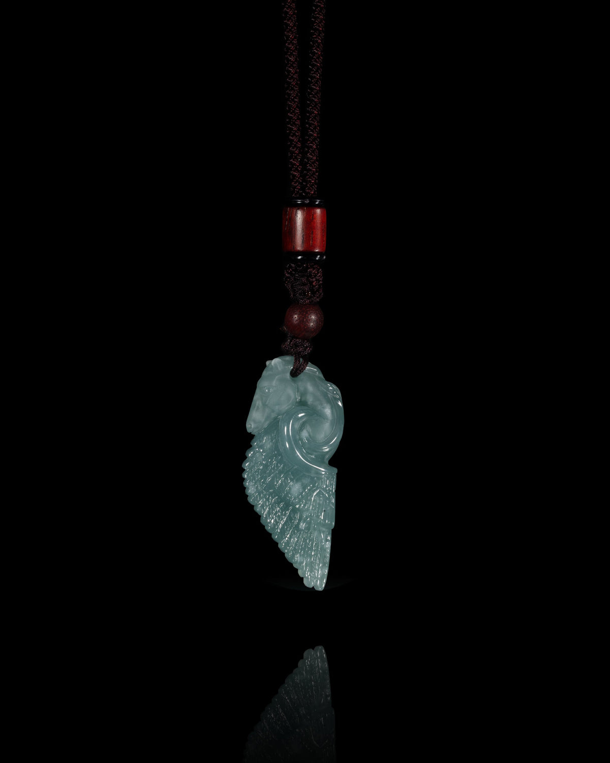 Pegasus Wing Pendant In Mayan Blue Jade - Luzari