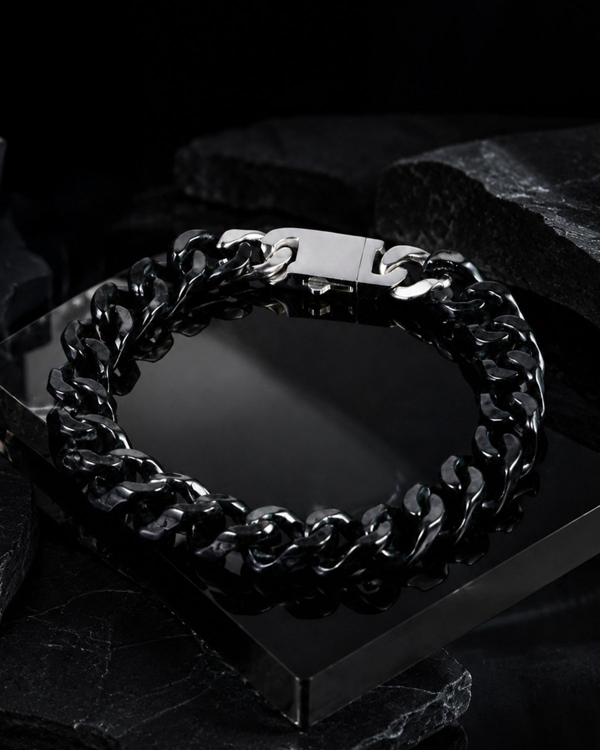 Carved black jade