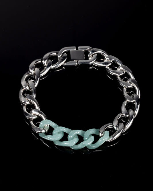 Steel with a carved jade section