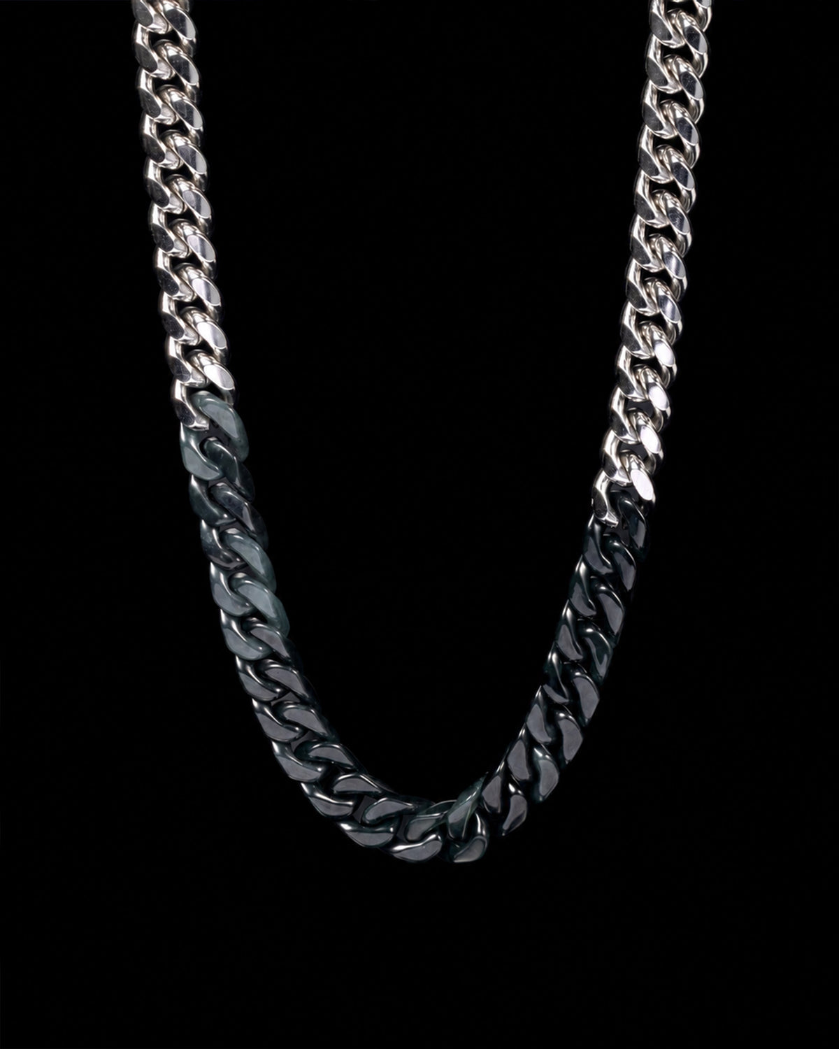 Steel and black jade