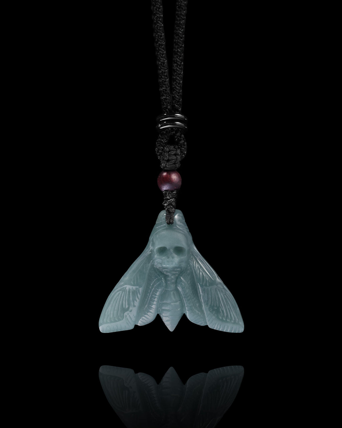 Death's Head Moth Pendant In Mayan Blue Jade - Luzari