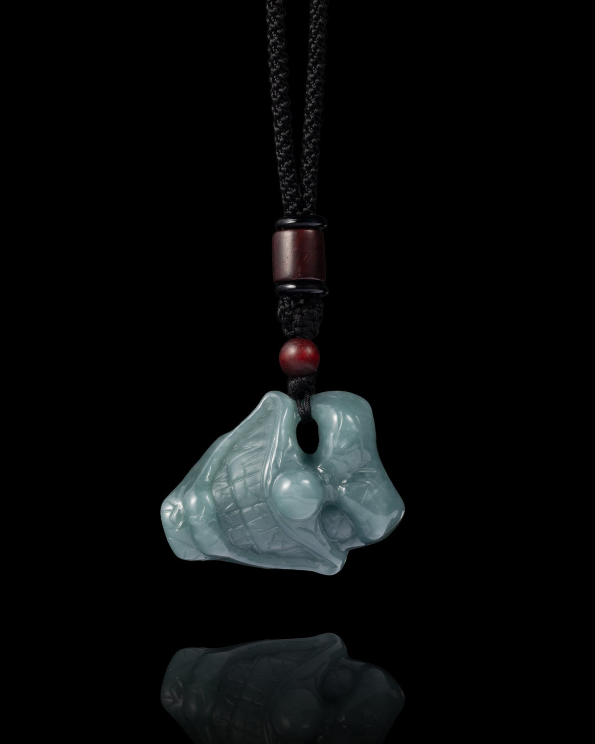 Jester Visage Pendant In Mayan Blue Jade - Luzari