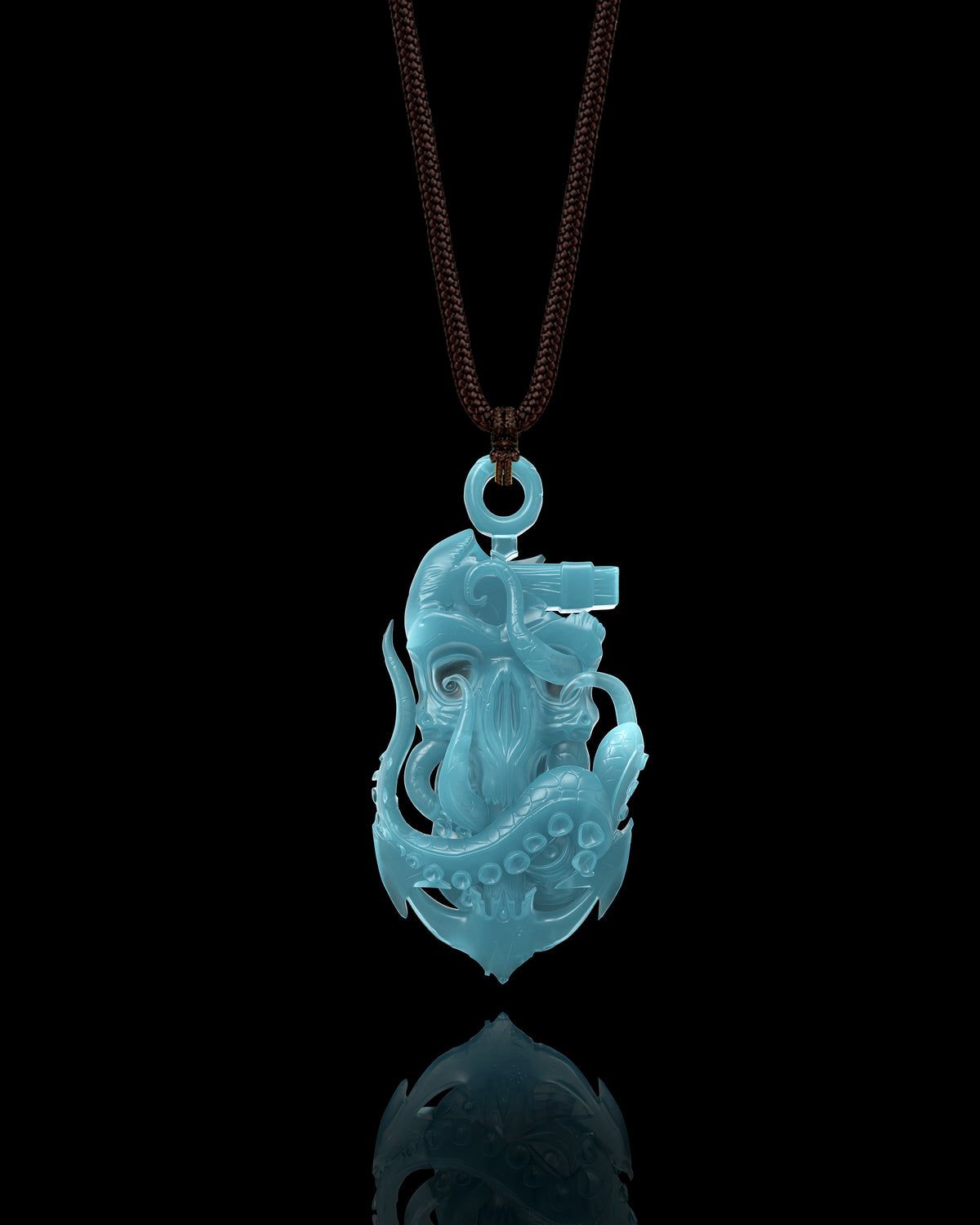 Kraken's Grasp Pendant In Mayan Blue Jade - Luzari