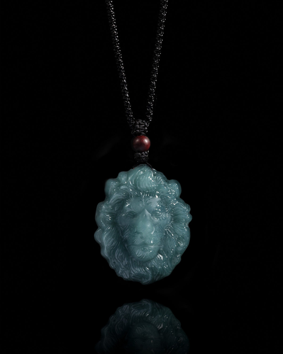 Unchained Lion Pendant In Mayan Blue Jade - Luzari