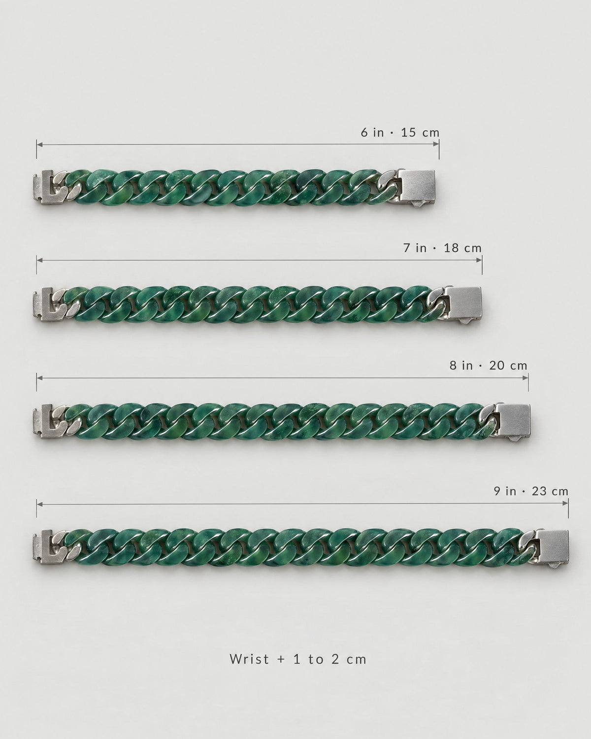 Jelly green Mayan jade Cuban link bracelet