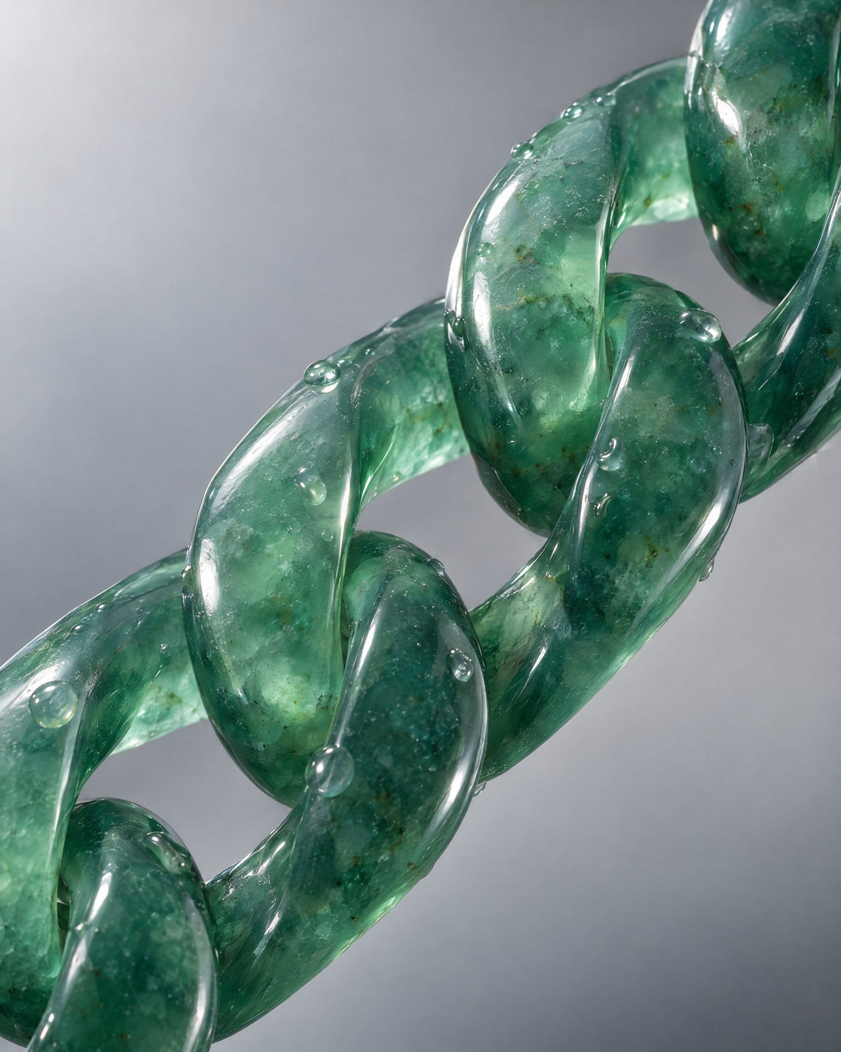 Jelly green Mayan jade Cuban link bracelet