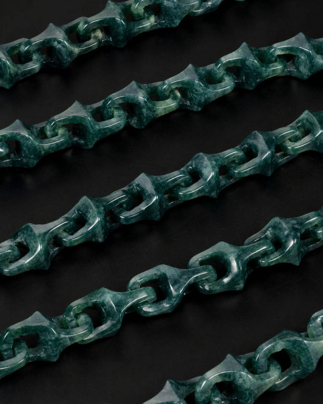 Dragon Spine Bracelet In Dark Green Mayan Jade, product view 6
