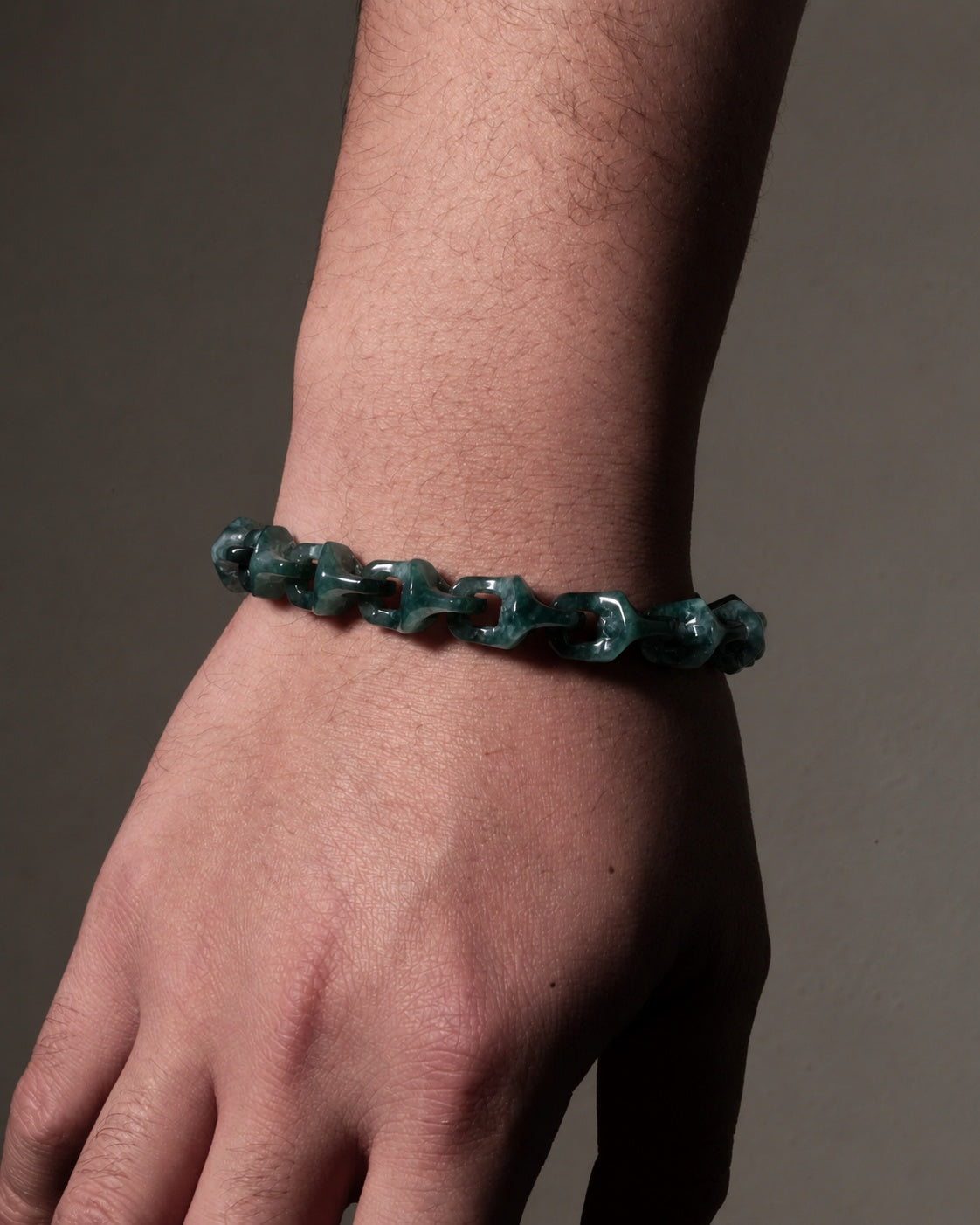 Dragon Spine Bracelet In Dark Green Mayan Jade, product view 7