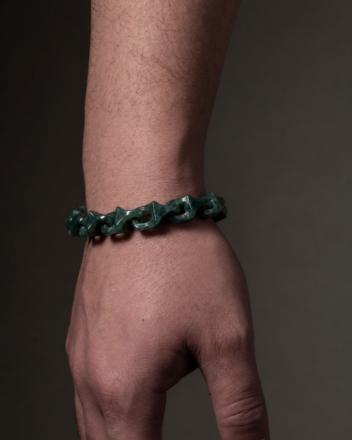 Dragon Spine Bracelet In Dark Green Mayan Jade, product view 10