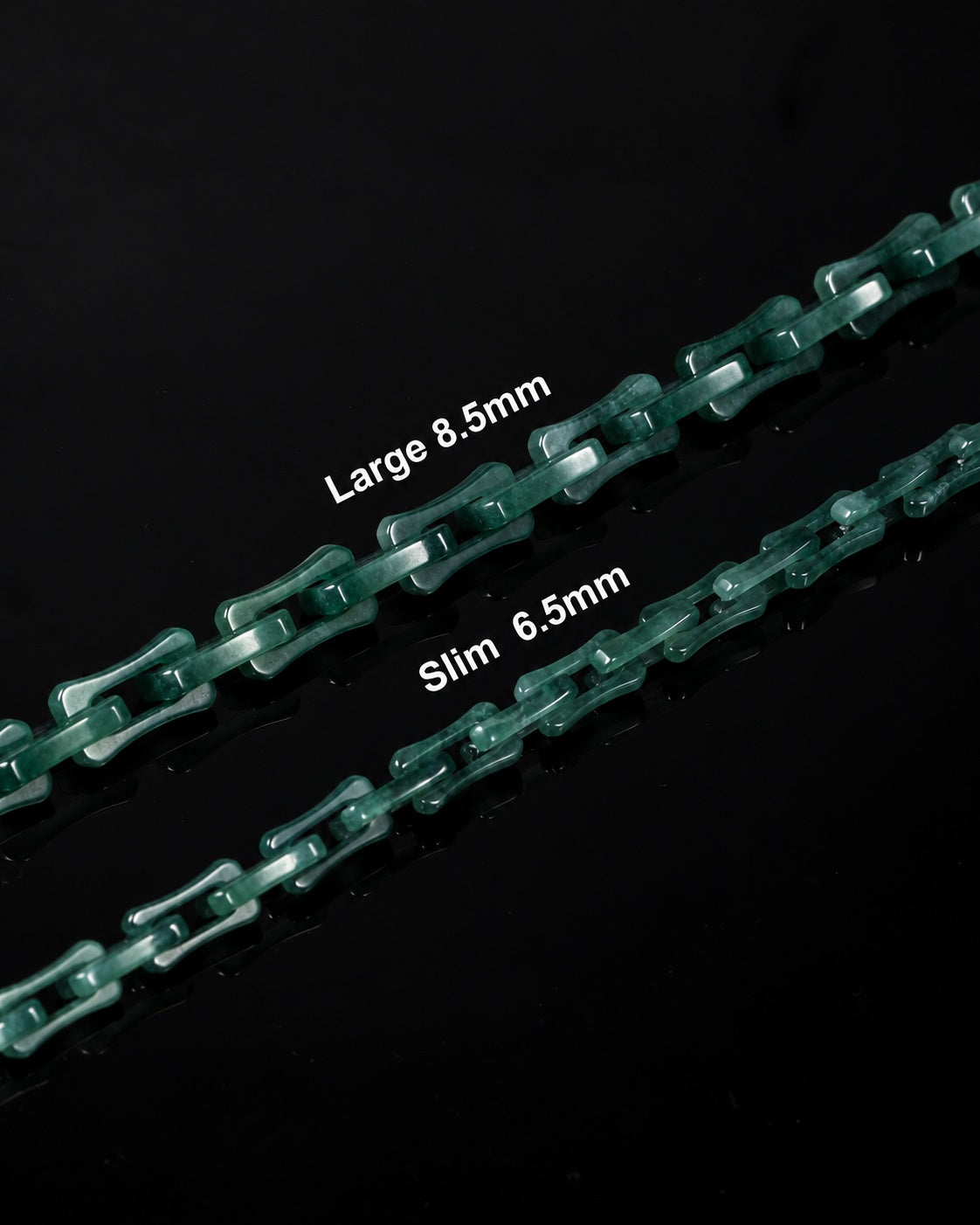 Square Cable Chain Necklace In Dark Green Mayan Jade, product view 6