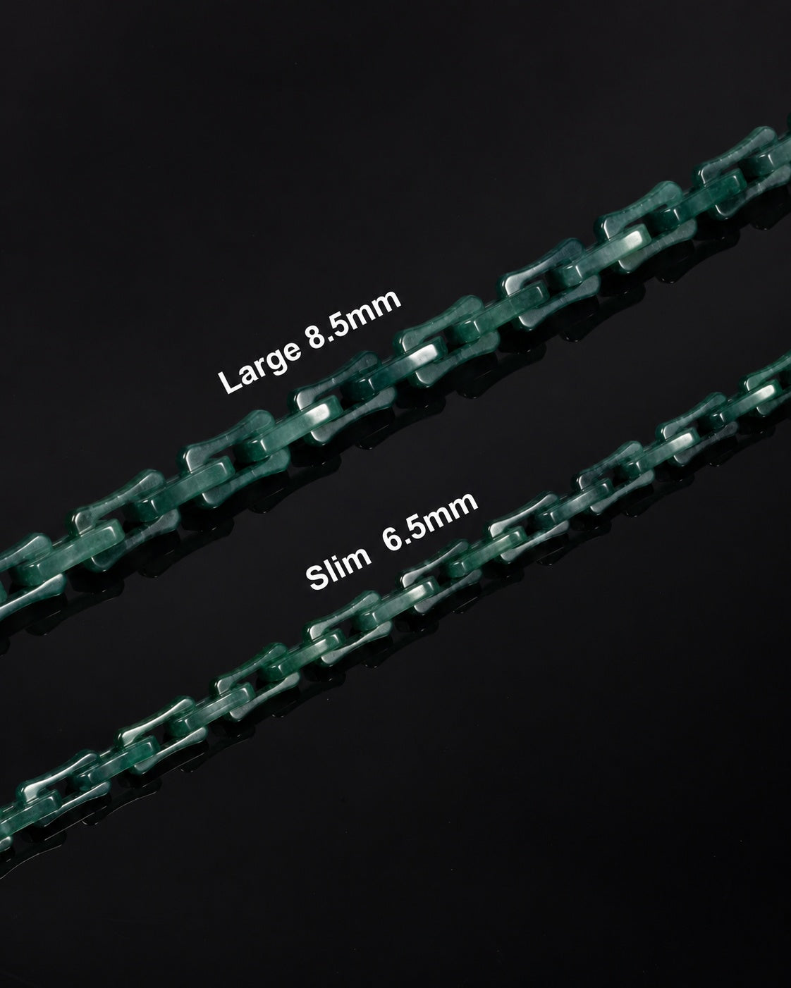 Square Cable Chain Necklace In Dark Green Mayan Jade, product view 9