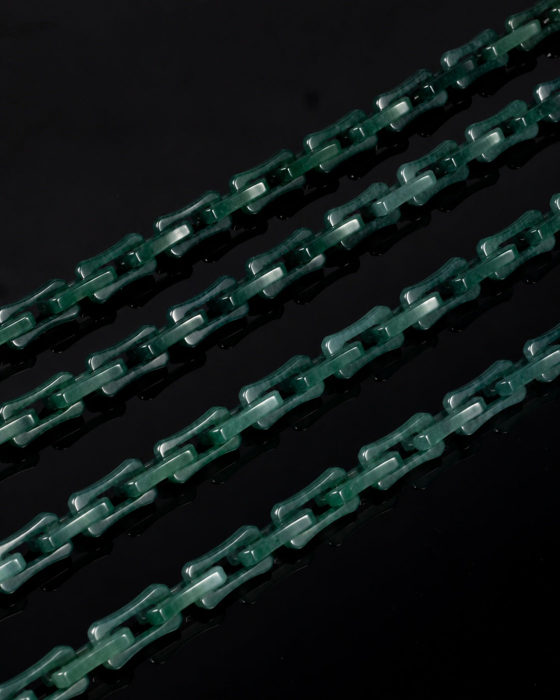 Square Cable Chain Necklace In Dark Green Mayan Jade, product view 15