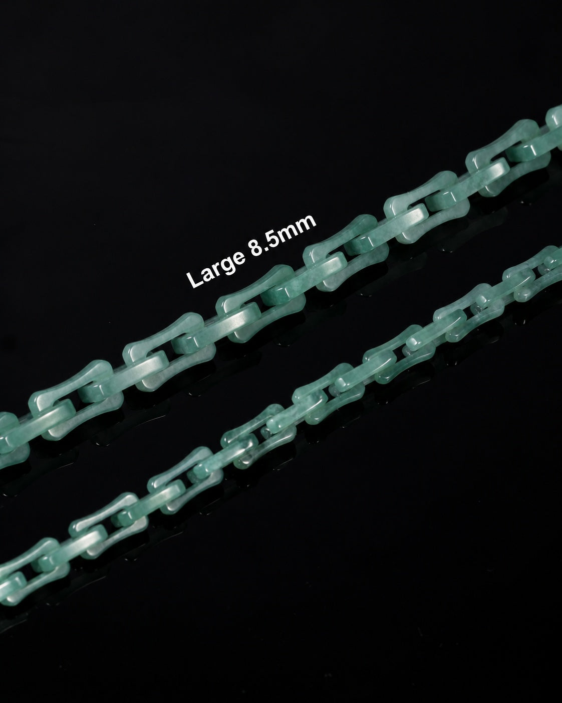 Square Cable Chain Necklace In Light Green Mayan Jade, product view 6