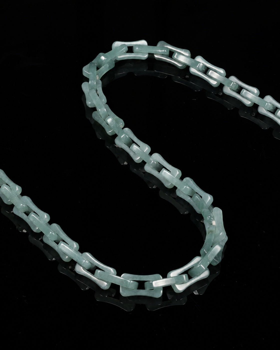 Square Cable Chain Necklace In Light Green Mayan Jade, product view 8