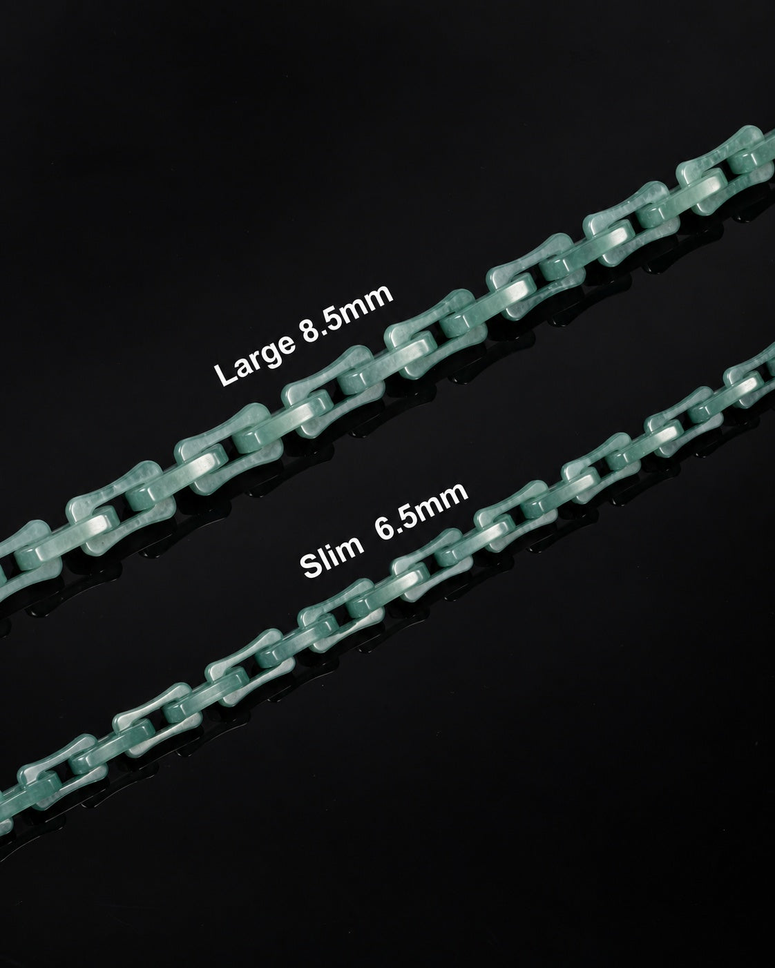 Square Cable Chain Necklace In Light Green Mayan Jade, product view 9