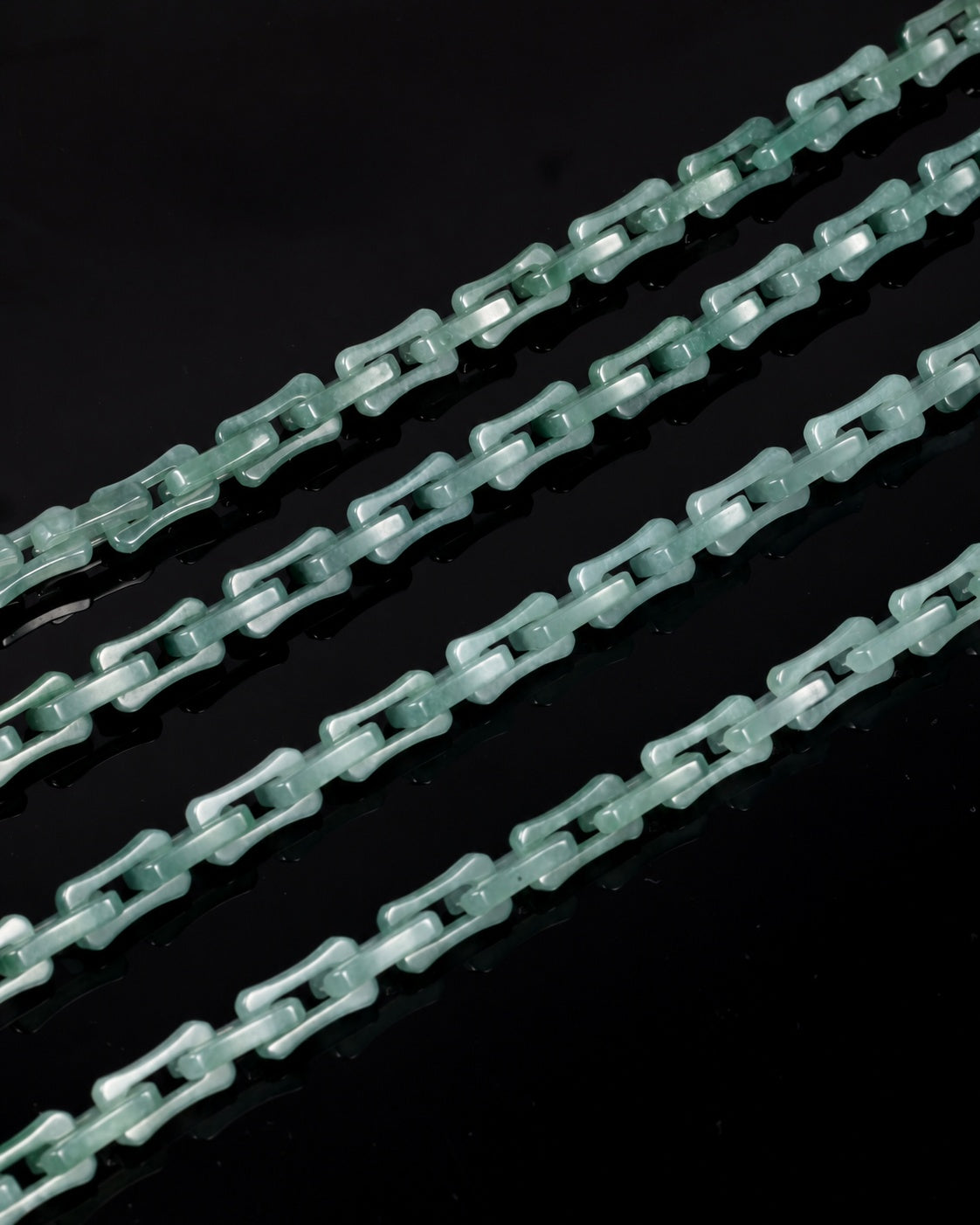 Square Cable Chain Necklace In Light Green Mayan Jade, product view 15