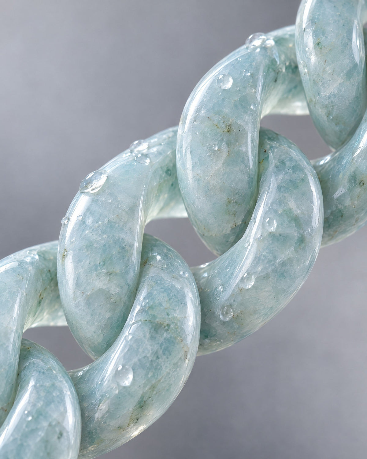 Blue jadeite Cuban link necklace