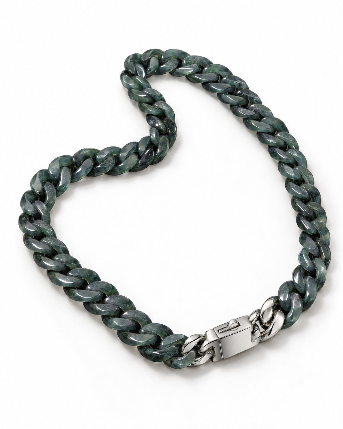Black jade Cuban link necklace