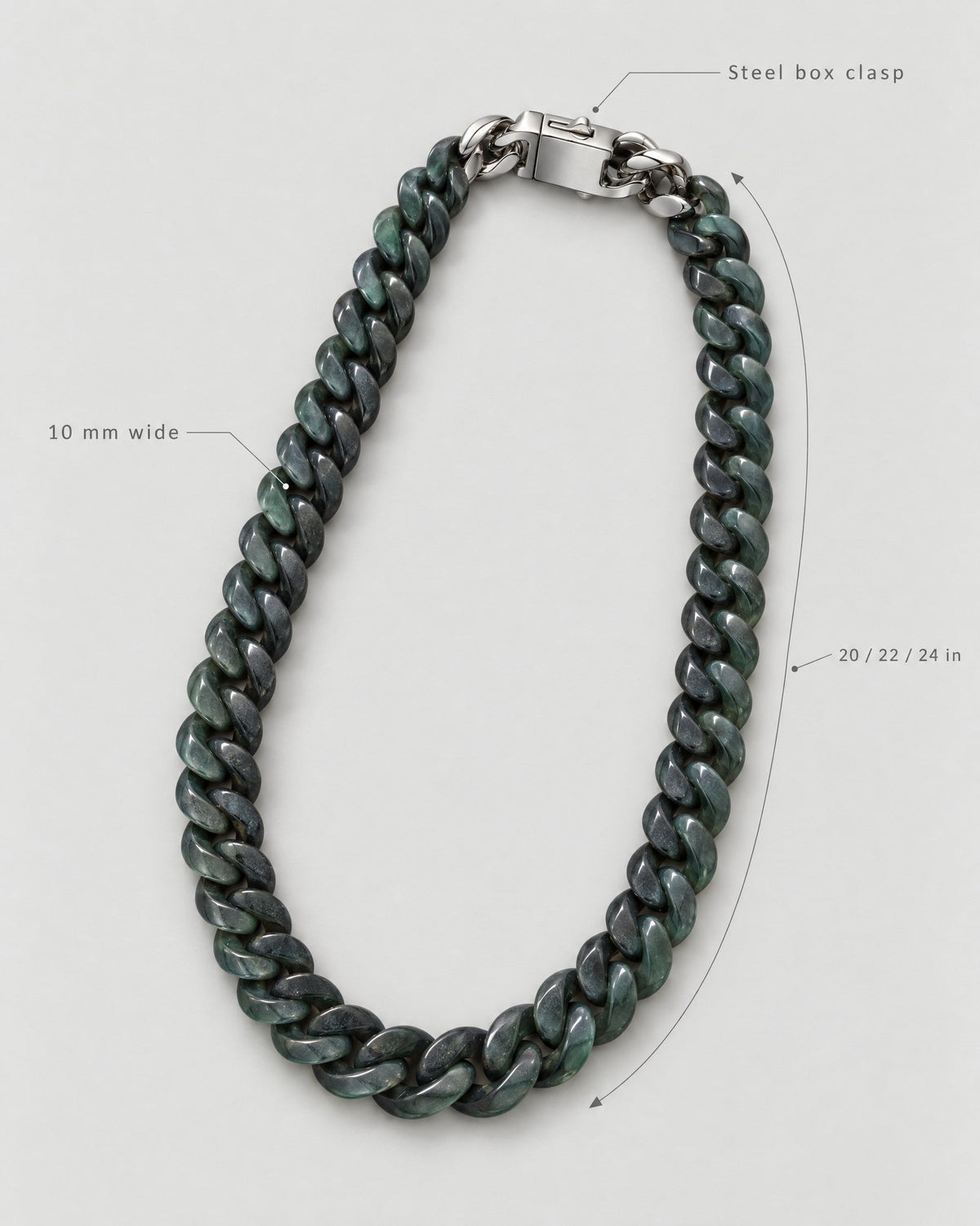 Black jade Cuban link necklace