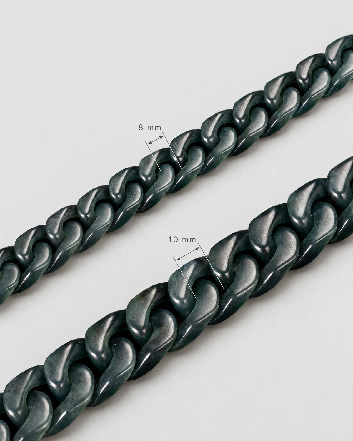 Black jade Cuban link necklace