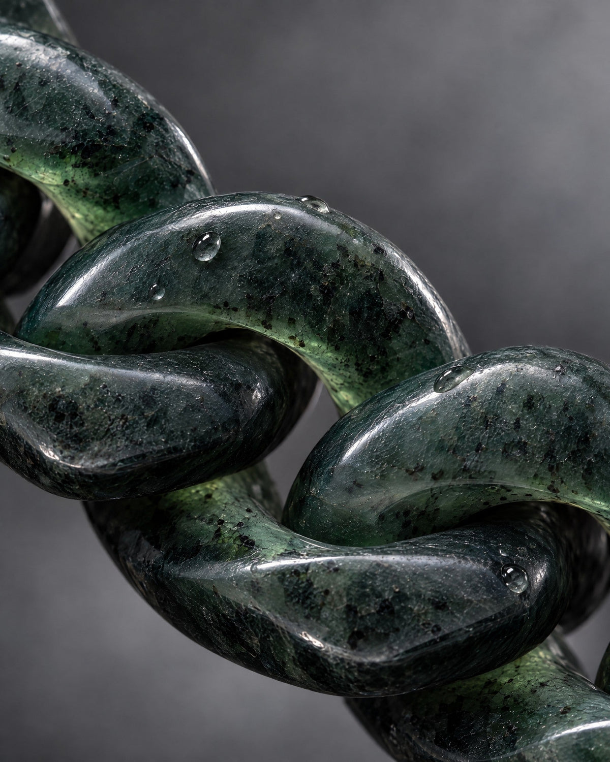 Black jade Cuban link necklace