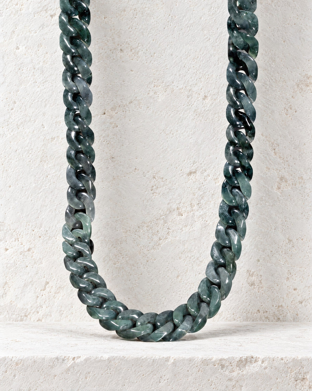 Black jade Cuban link necklace