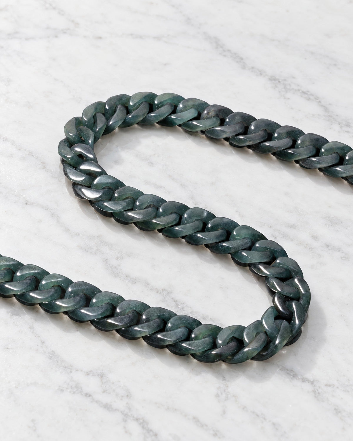 Black jade Cuban link necklace